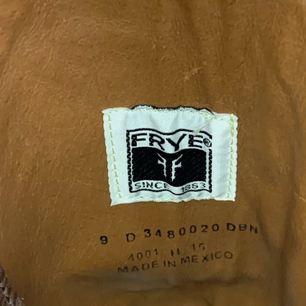Frye Harness Mahogany Brown Leather Biker Motorcycle Western Boots Size 9 D - Picture 2 of 16